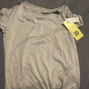 Girls size M grey bow tie shirt